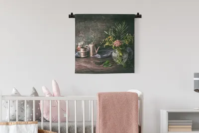 Produktbild von MuchoWow® Wandteppich Wandbehang Stilleben - Blumenstrauß - Blumen 60x60 cm Tapisserie Dekoration Wandtuch - Dekorationen - Wand Decke