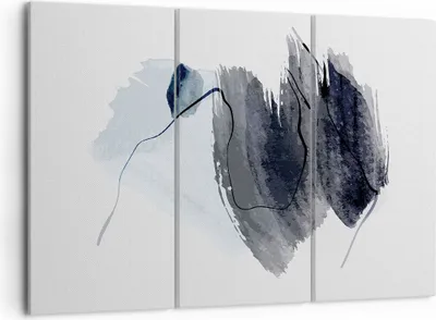 Produktbild von Bild auf Leinwand - Leinwandbild - 3 Teile - Blau Grau Aquarell - 105x70cm - Wand Bild - Wanddeko - Wandbilder - Leinwanddruck - Bilder - Wanddekoration - Leinwand bilder - Wandbild - CE105x70-4975