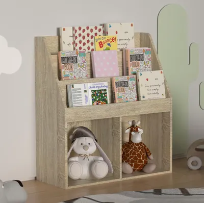 Produktbild von VCM Holzregal | platzsparendes Kinder Regal | Maße: H. 80 x B. 73 x T. 30 cm | Elegantes Regal stehend | Aufbewahrungsbox | Bücherregal | Aufbewahrungsregal - Besira M