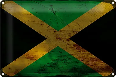 Produktbild von Blechschild Flagge Jamaika 30x20cm Flag of Jamaica Rost
