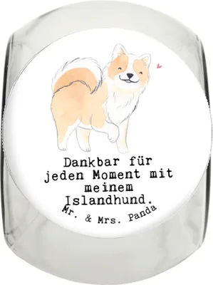 Produktbild von Mr. & Mrs. Panda Dose Islandhund Moment XL 2000ml - Weiß - Geschenk, Keksdose, Snackdose, Vorratsglas, Isländischer Schäferhund, Vorratsbehälter, schraubglas