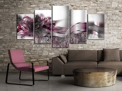 Zdjęcie produktu dla Obraz akustyczny kwiaty lilie 200x100 cm obrazy pianka akustyczna wysokowydajny pochłaniacz dźwięku izolacja akustyczna płótno 5 szt fototapeta akustyka pomieszczenia izolacja akustyczna b-A-0273-b-p
