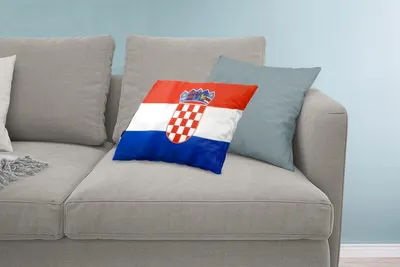 Produktbild von MuchoWow® Zierkissen Sofakissen Wohnzimmer Dekokissen 60x40 cm Foto der kroatischen Flagge - Kopfkissen - Polster mit Foto