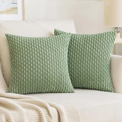 Produktbild von Famanu Kissenhüllen 40 x 40 cm - Set von 2 Weichen Dekokissen in Grün