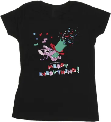 Produktbild von Disney - "Angel Merry Everything" T-Shirt für Damen BI25654 (M) (Schwarz)