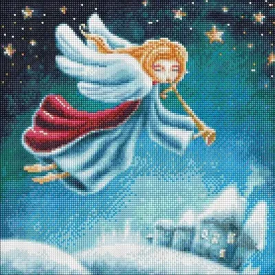 Produktbild von Diamant-Mosaik – Weihnachtsengel 40 x 40 cm – Ideyka