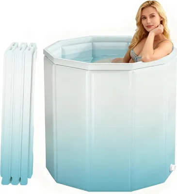 Produktbild von Faltbare Badewanne Tragbare Eisbadewanne Tauchwanne für Training Spa 80x65cm