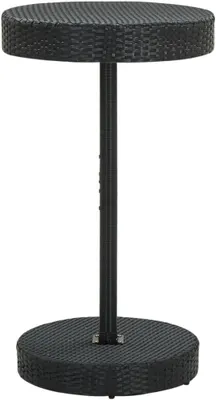 Produktbild von Schwarzer Stehtisch und Bistrotisch für Garten und Außenbereich, 60,5 x 106 cm, Polyrattan