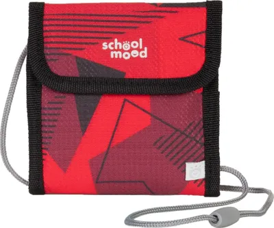 Produktbild von School-Mood Brustbeutel Schulzubehör rot mit Muster 12 x 11 x 1