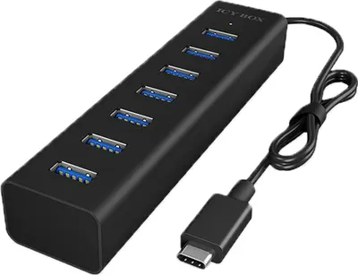 Immagine prodotto di Hub USB 3.0 a 7 porte IcyBox IB-HUB1700-C3 USB 3.0 Tipo-C (b) al dettaglio