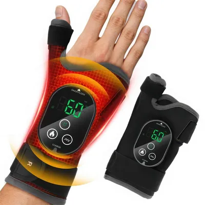 Produktbild von Beheiztes Handgelenkbandage mit Vibration, 3 Stufen Wärme & Massage, Typ-C Aufladung, 3000mAh Akku, Timer-Funktion, ergonomisch,Büro & Unterwegs