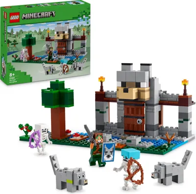 Produktbild von LEGO Minecraft Die Wolfsfestung, Action-Spielset mit Skeletten und Festung zum Erkunden, Geschenk für Gamer, Jungen und Mädchen ab 8 Jahren, Bauspielzeug für Actionabenteuer 21261