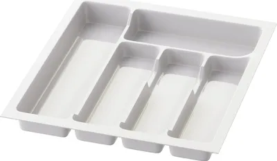 Produktbild von Sossai Besteckeinsatz Divio für Schubladen 45cm | 38 x 43 cm | Weiß Besteckkasten Schubladeneinsatz
