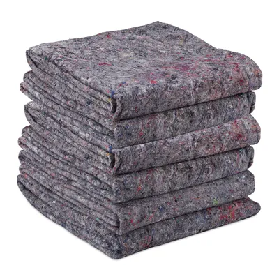 Zdjęcie produktu dla 12 sztuk koców do przeprowadzek, koców z włókniny do mebli, koców do pakowania podczas przeprowadzki, 150 x 200 cm, koców transportowych, koców ochronnych, kolor szary
