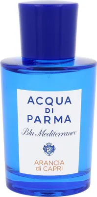 A bottle of Acqua di Parma Blu Mediterraneo Arancia di Capri Eau de Toilette.