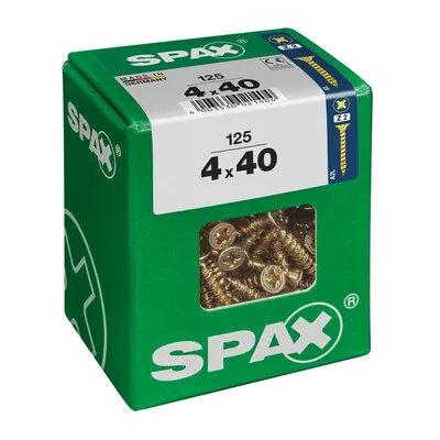 Image de Boîte 125 Unités. Vis A Bois Spax Cab. Plat Yellox 4,0x40mm Spax
