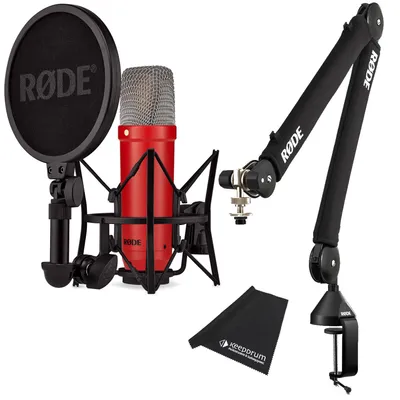 Produktbild von Rode NT1 Signature Red Studio-Mikrofon Rot mit PSA1+PLUS Gelenkarm Schwarz