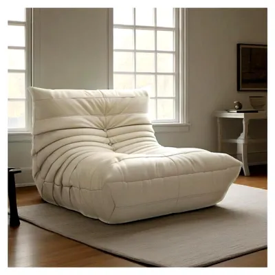 Produktbild von Togo Fireside Lounge Chair, Ecksofa Sitzsack Stuhl, Lazy Floor Couch, Hochfedernder Schaum & Weiches Wildledermaterial, Ergonomisches Design, Für Wohnzimmer, Schlafzimmer, Büro