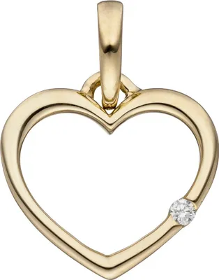 Produktbild von Anhänger Herz mit Diamant Brillant 333 Gold Gelbgold Herzanhänger Halsschmuck