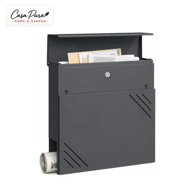 Produktbild von Briefkasten Lucien Wandbriefkasten mit Zeitungsfach abschließbar Anthrazit