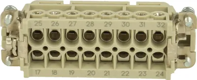 Image de HARTING Han 16A Insert femelle (F) Raccord vissé, 16 pôles + PE 250 V, 16 A - 1 pièce