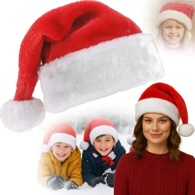 Immagine prodotto di Cappello di Babbo Natale in peluche con pompon 40X30 cm
