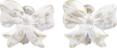 Imagen del producto de Soportes para cortinas, color blanco/dorado, 2 unidades, para fijar cortinas