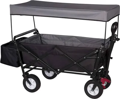 Produktbild von WOLTU Plážový vozík skladací so slnečnou strieškou, nosnosť 80 kg, antracitový
