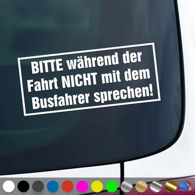 Produktbild von PantherPixel Busfahrer Aufkleber Während Der Fahrt Nicht Sprechen Sticker Auto Geschenkidee Farbe Weiss