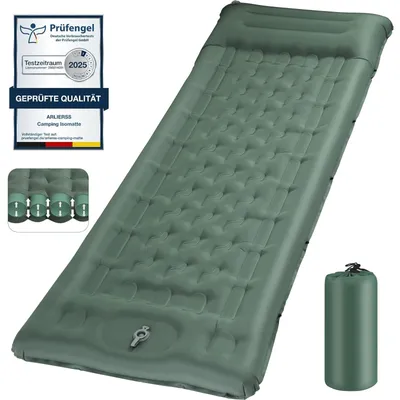 Produktbild von Selbstaufblasende Luftmatratze, 12 cm dick, mit Fußpumpe und Kopfkissen