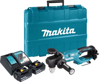 Produktbild von Makita DDA 450 RTK Akku Winkelbohrmaschine 18 V 70 Nm Brushless + 2x Akku 5,0 Ah + Ladegerät + Koffer