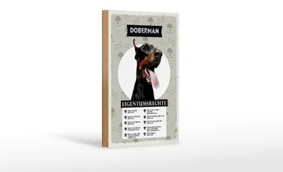 Produktbild von Holzschild Spruch 12x18 cm Dobermann Eigentumsrechte Geschenk