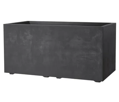 Produktbild von Deroma Pflanzkübel Millenium, Outdoor Blumenkasten, frostbeständig / aus recycelten Materialien, 39 x 79 x 39 cm, Kunststoff, anthrazit