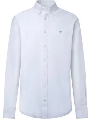Produktbild von Hackett Washed Oxford Tailored Fit Langarmhemd Weiß S Mann Weiß S