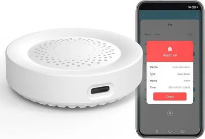 Zdjęcie produktu dla Bezprzewodowy alarm o głośności 100 dB i 32 dźwiękami alarmowymi, przeznaczony do czujników drzwi i okien