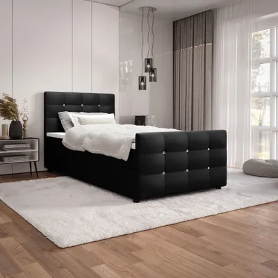Obrázek produktu pro Jednolůžková postel 100x200 KAUR s úložným prostorem - černá 2