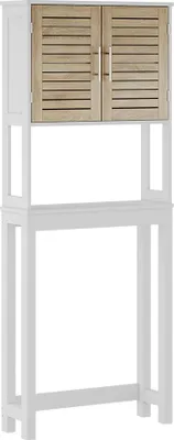 Produktbild von Toilettenschrank Vicco Looma Weiß/Eiche 70 x 180 cm mit 2 geschlossenen Fächern, Model 57488