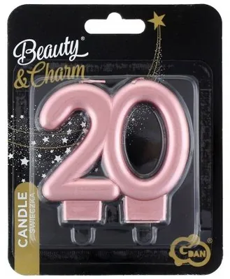 Produktbild von GoDan Kerze 20 Rose Gold Jubiläum Geburtstag