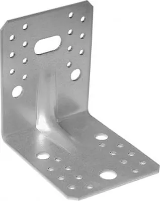 Produktbild von 20x Schwerlast-Winkelverbinder mit Sicke 105 x 105 x 90 mm verzinkt