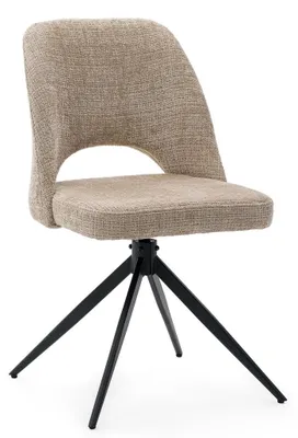 Produktbild von Drehstuhl MILO II in Dunkelbeige für das Esszimmer, gepolstert
