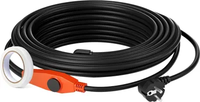 Image de Câble chauffant pour tuyaux 9m - 23W/m Traçage de tuyaux - Câble chauffant pour la protection contre le gel - Contrôlé par thermostat - Idéal pour les systèmes de tuyaux