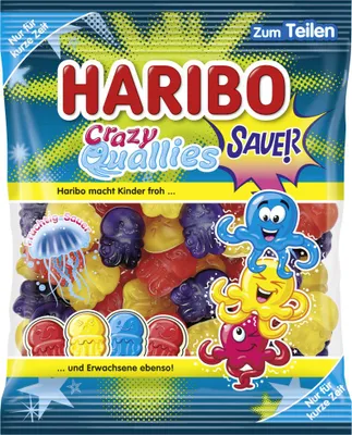 Obrázek produktu pro Haribo Crazy Quallies ovocné žvýkačky kyselé s pěnovým cukrem balení 160g