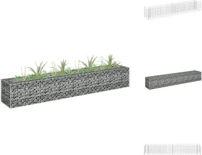 Obrázok produktu pre vidaXL Gabionový vyvýšený záhon Pozinkovaná oceľ 180×30×30 cm - Kvetináče a sadenice