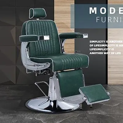 Produktbild von 360Home Vintage Drehstuhl Stuhl Rückenlehne Design Coiffeurstuhl F Grün