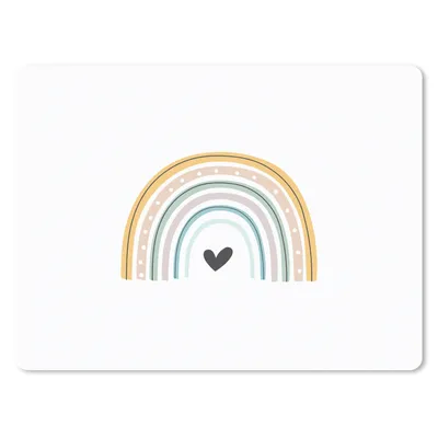 Produktbild von MuchoWow® Mauspad Mousepad Regenbogen - Herz - Tupfen - Pastell - Kinder 23x19 cm - Mousepads - Maus Mat - Pad - Mausunterlage - Schreibtischunterlage - Mauspad