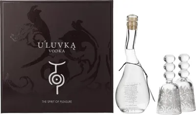 Produktbild von U'Luvka Vodka 40% Vol. 0,1l in Geschenkbox mit 2 Gläsern