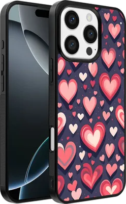 Produktbild von Smartphonica Telefon Fall geeignet für iPhone 16 Pro mit Herzen Impressum - TPU Backcover Fall mit Herz-Design