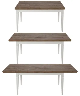 Productafbeelding van Eettafel Evora, keukentafel, 160-240x90 cm, wit grenen, eikenhout, Ribbek-stijl, landelijke stijl