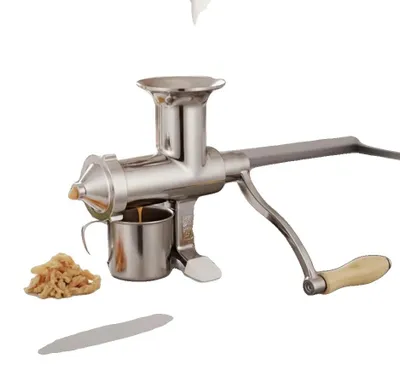 Produktbild von Saftpresse, 304 Edelstahl, 20 * 32 cm, 8,6 cm Einfüllöffnung Durchmesser, manuelle Bedienung, spülmaschinenfest