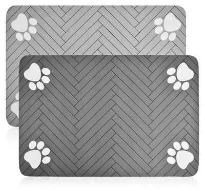Haustier-Futtermatte 2er-Set, 60x40 cm, rutschfest, saugfähig